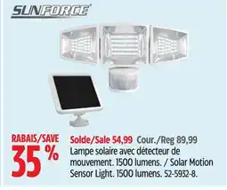 Canadian Tire Sunforce Solar Motion Sensor Light offer