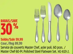 Canadian Tire Master Chef 60-Pc Polished Steel Flatware Set offer