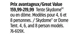Canadian Tire Skydome or Dome Tent offer