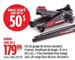 Canadian Tire MotoMaster 3-Ton Standard-Duty Garage Jack offer