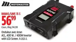 Canadian Tire MotoMaster 400W Inverter with LCD Screen offer