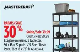 Canadian Tire Mastercraft 5-Shelf Resin Rack offer