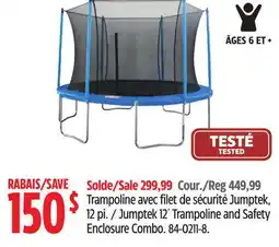 Canadian Tire Jumptek 12´ Trampoline and Safety Enclosure Combo offer