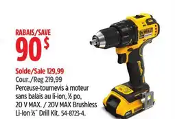 Canadian Tire Dewalt 20V MAX Brushless Li-Ion 1⁄2˝ Drill Kit offer
