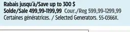 Canadian Tire Selected Generators offer