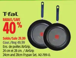 Canadian Tire T-fal AirGrip 24cm and 28cm Frypan Set offer