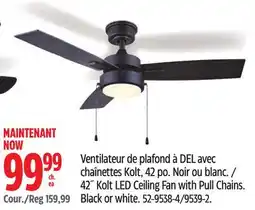 Canadian Tire 42˝ Kolt LED Ceiling Fan with Pull Chains. Black or white offer
