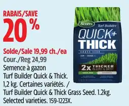 Canadian Tire Scotts Turf Builder Quick & Thick Grass Seed offer