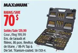 Canadian Tire Maximum 86-Pc Tap & Die Set offer