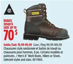 Canadian Tire Stanley Men's 8˝ Work Boots, Hikers or Shoes offer