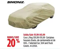 Canadian Tire Simoniz Selected Car, SUV and Truck Covers offer