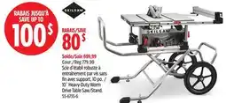 Canadian Tire 10˝ Heavy-Duty Worm Drive Table Saw/Stand offer