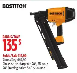 Canadian Tire Bostitch 28° Framing Nailer offer