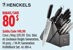 Canadian Tire Henckels 14-Pc Generation Knife Block Set offer