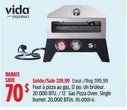 Canadian Tire Vida By Paderno 12˝ Gas Pizza Oven offer