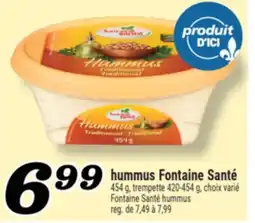 Marché Richelieu HUMMUS FONTAINE SANTÉ | FONTAINE SANTÉ HUMMUS offer