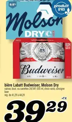 Marché Richelieu BIÈRE LABATT BUDWEISER, MOLSON DRY | BEER offer