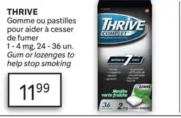Brunet THRIVE Gomme ou pastilles pour aider à cesser de fumer offer