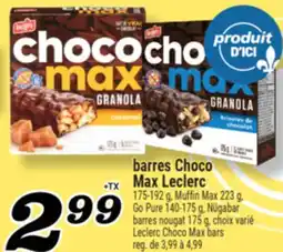 Marché Richelieu BARRES CHOCO MAX LECLERC | LECLERC CHOCO MAX BARS offer