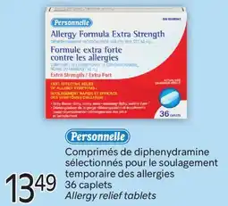 Brunet Personnelle Comprimés de diphenydramine sélectionnés pour le soulagement temporaire des allergies offer