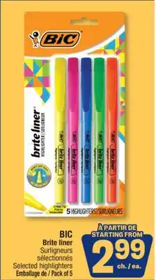 Jean Coutu BIC Brite liner Selected highlighters offer