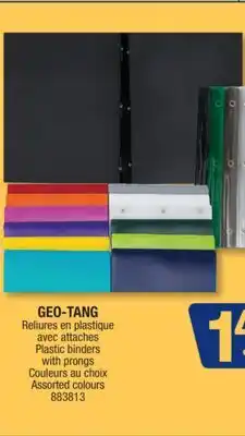 Jean Coutu GEO-TANG Plastic binders with prongs Assorted colours offer