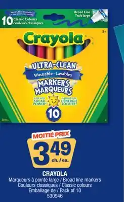 Jean Coutu CRAYOLA Broad line markers Classic colours offer