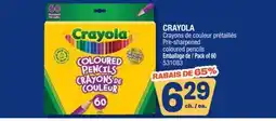 Jean Coutu CRAYOLA Pre-sharpened coloured pencils offer