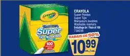 Jean Coutu CRAYOLA Super Tips Washable markers offer