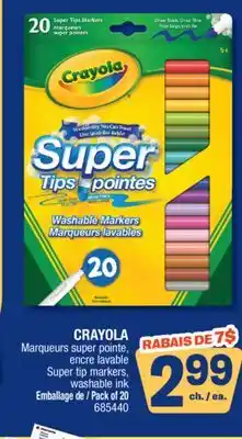 Jean Coutu CRAYOLA Super tip markers, washable ink offer