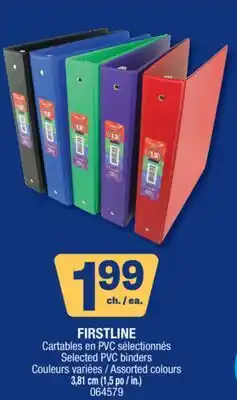 Jean Coutu FIRSTLINE Selected PVC binders Assorted colours offer