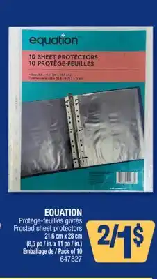 Jean Coutu EQUATION Frosted sheet protectors offer