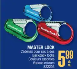 Jean Coutu MASTER LOCK Backpack locks Various colours offer