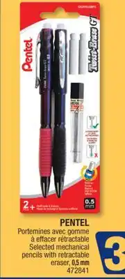 Jean Coutu PENTEL Selected mechanical pencils with retractable eraser offer