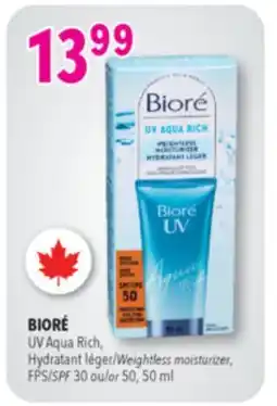 Familiprix BIORÉ UV Aqua Rich, Weightless moisturizer, SPF 30 or 50, 50 ml offer