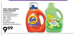 Brunet TIDE, GAIN, DOWNY, IVORY, BOUNCE Détergents et assouplissants pour la lessive sélectionnés offer