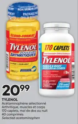 Brunet TYLENOL Acétaminophène sélectionné Arthritique, muscles et corps 170 caplets, mal de dos ou nuit offer