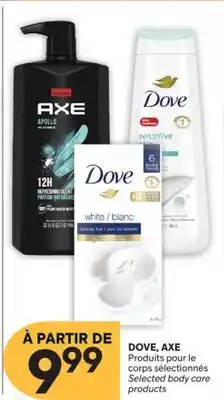 Brunet DOVE, AXE Produits pour le corps sélectionnés offer