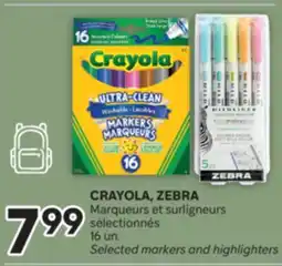 Brunet CRAYOLA, ZEBRA Marqueurs et surligneurs sélectionnés offer