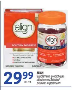 Uniprix ALIGN Suppléments probiotiques sélectionnés/Selected probiotic supplements offer
