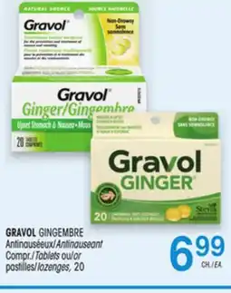 Uniprix GRAVOL GINGEMBRE Antinauséeux/Antinauseant Compr./Tablets ou/or pastilles/lozenges offer
