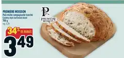 Marché Adonis PREMIÈRE MOISSON Pain miche campagnarde tranché | Country style loaf bread sliced offer