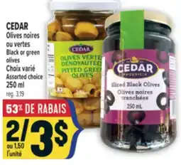 Marché Adonis CEDAR OLIVES NOIRES OU VERTES | CEDAR BLACK OR GREEN OLIVES offer