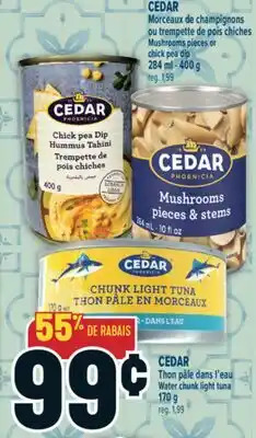 Marché Adonis CEDAR Morceaux de champignons ou trempette de pois chiches | Mushrooms pieces or chick pea dip offer