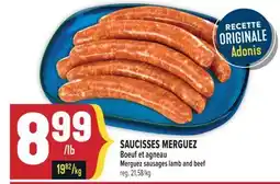 Marché Adonis SAUCISSES MERGUEZ BOEUF ET AGNEAU | MERGUEZ SAUSAGES LAMB AND BEEF offer