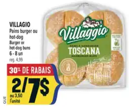 Marché Adonis VILLAGIO PAINS BURGER OU HOT-DOG | VILLAGIO BURGER OR HOT-DOG BUNS offer