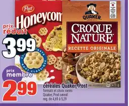 Super C céréales Quaker, Post | Quaker, Post cereal offer