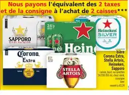 Super C BIÈRE CORONA EXTRA, STELLA ARTOIS, HEINEKEN, SAPPORO | BEER offer