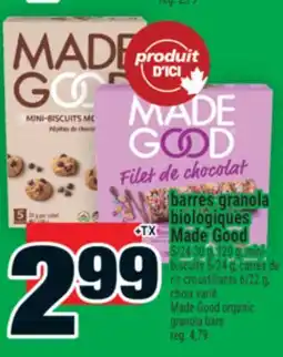 Super C barres granola biologiques Made Good | Made Good organic granola bars offer