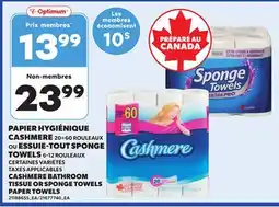 Provigo CASHMERE BATHROOM TISSUE, 20=60 ROULEAUX OR SPONGE TOWELS PAPER TOWELS, 6-12 6-12 ROULEAUX offer